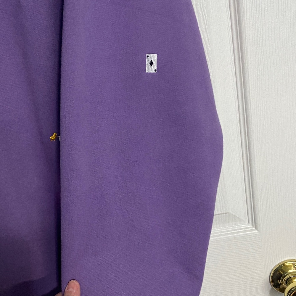 Purple Heavy Weight Crewneck Sweatshirt with Friends Charms Embroidered 2XL - Picture 5 of 16